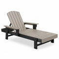 Gartenliege verstellbar Holz-Kunststoff Beige/Schwarz 190x75x85 cm