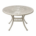 Runder Aluminium-Gartentisch, 120 cm, Beige