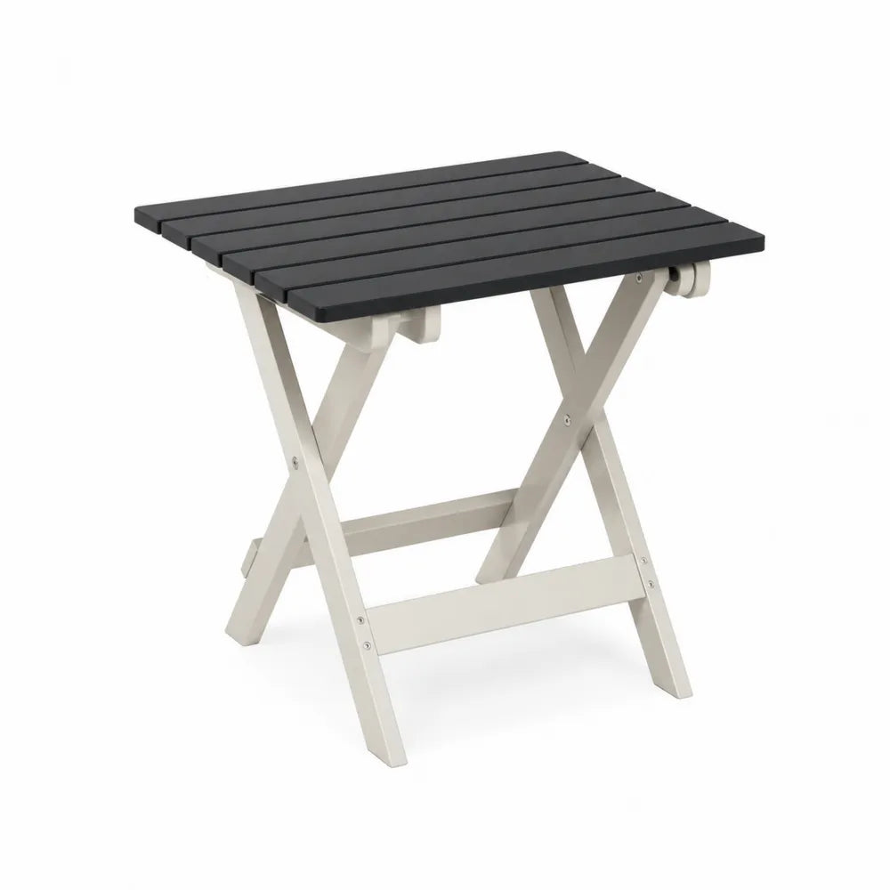 Klappbarer Gartentisch Aluminium Polypropylen Schwarz/Beige