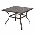 Quadratischer Gartentisch aus Metall in Schwarz