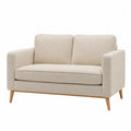 Zweisitzer-Sofa Beige Polyester Holzbeine 150cm