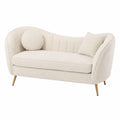 Zweisitzer-Sofa Bouclé-Stoff Creme Metallbeine