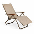 Gartenliege Klappstuhl Stahlrahmen Textilgewebe Beige