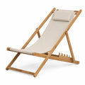 Liegestuhl aus Bambus und Polyester Beige Klappbar