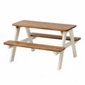 Picknicktischset Holz Weiß/Braun