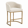 Barhocker Beige Leinen Stahlgestell 101cm