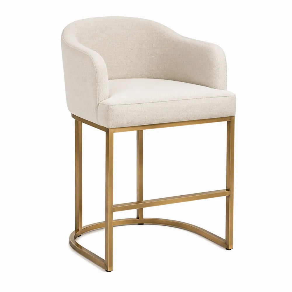 Barhocker Beige Leinen Stahlgestell 101cm
