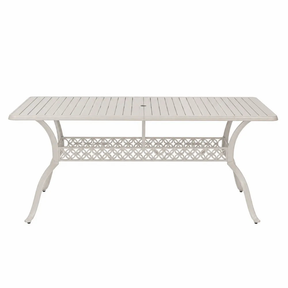 Rechteckiger Aluminium-Gartentisch Weiß