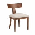 Esszimmerstuhl aus Walnussholz mit Polyesterpolsterung Braun/Beige 82cm