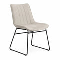 Esszimmerstuhl Beige Polyester Metallgestell