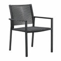 Gartenstuhl Aluminium Schwarz mit Armlehnen
