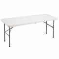 Klappbarer Tisch Rechteckig Weiß 183x76x74 cm Kunststoff Stahl