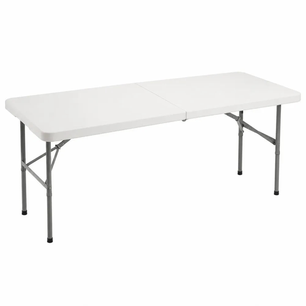 Klappbarer Tisch Rechteckig Weiß 183x76x74 cm Kunststoff Stahl