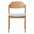 Esszimmerstuhl Eiche mit Polyestergewebe Sitzpolster Hellbraun/Beige